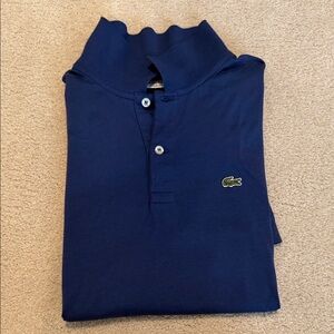 Lacoste Dark Blue Polo with Green Crocodile Patch